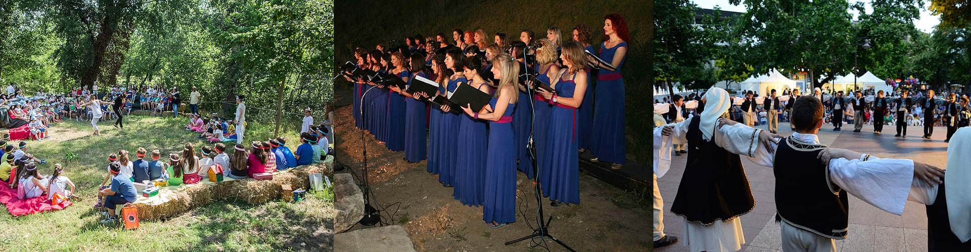 Ανθρώποι απολαμβάνουν παραδοσιακές εκδηλώσεις και χορούς στη Λάρισα.